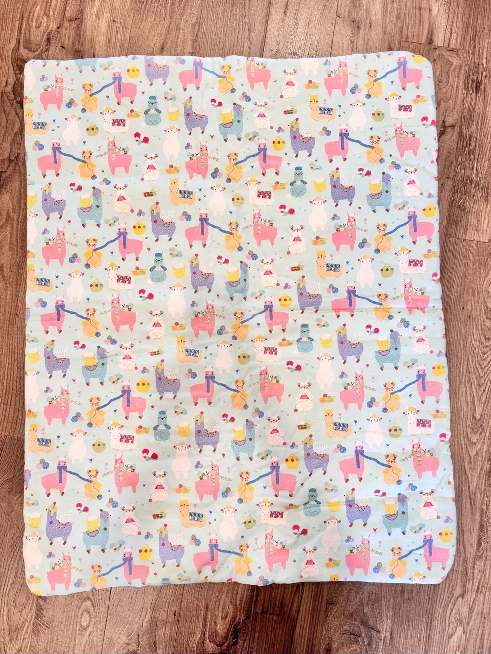 Cottagecore Handmade Baby Quilt Blanket Bunny Cross Stitch Nursery Pastel D67